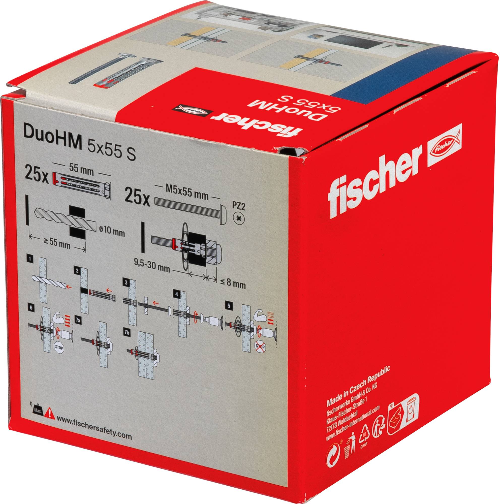 Fischer 572921 DuoHM 5x55 S PH PZ hmoždinka do dutin 55 mm 25 ks-7