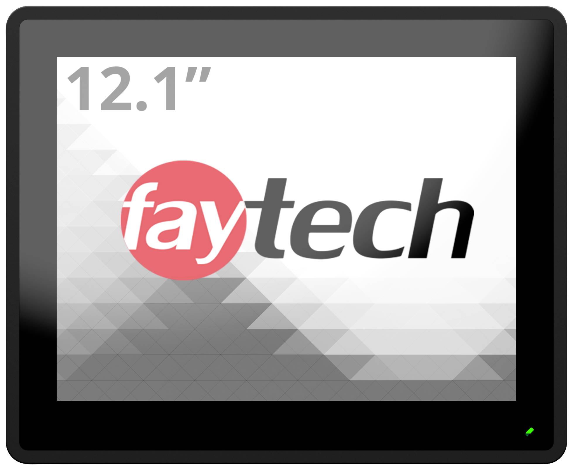 12,1palcový dotykový monitor s logem značky 'faytech' na obrazovce.