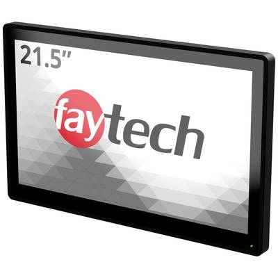 Plochý displej od společnosti faytech s 21,5palcovou obrazovkou zobrazující logo uprostřed na neutrálním pozadí.