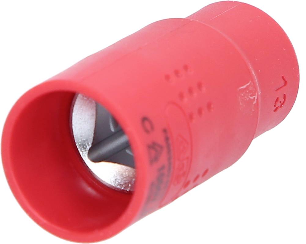 Červený PVC odstraňovač otřepů se šikmými hranami, používaný k odstraňování ostrých hran na trubkách.