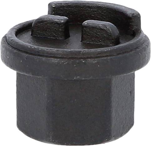 Černý válec se dvěma horizontálními úchyty na horní straně, působí pevně a mechanicky.