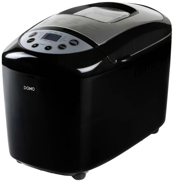 DOMO B3977 domácí pekárna, s displejem, nepřilnavý povlak, funkce časovače, s odměrkou, 1500 g, černá, B3977