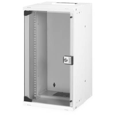 Bílá 19palcová síťová skříň s průhledným dveřním okénkem, vhodná pro uchovávání serverů a IT vybavení.