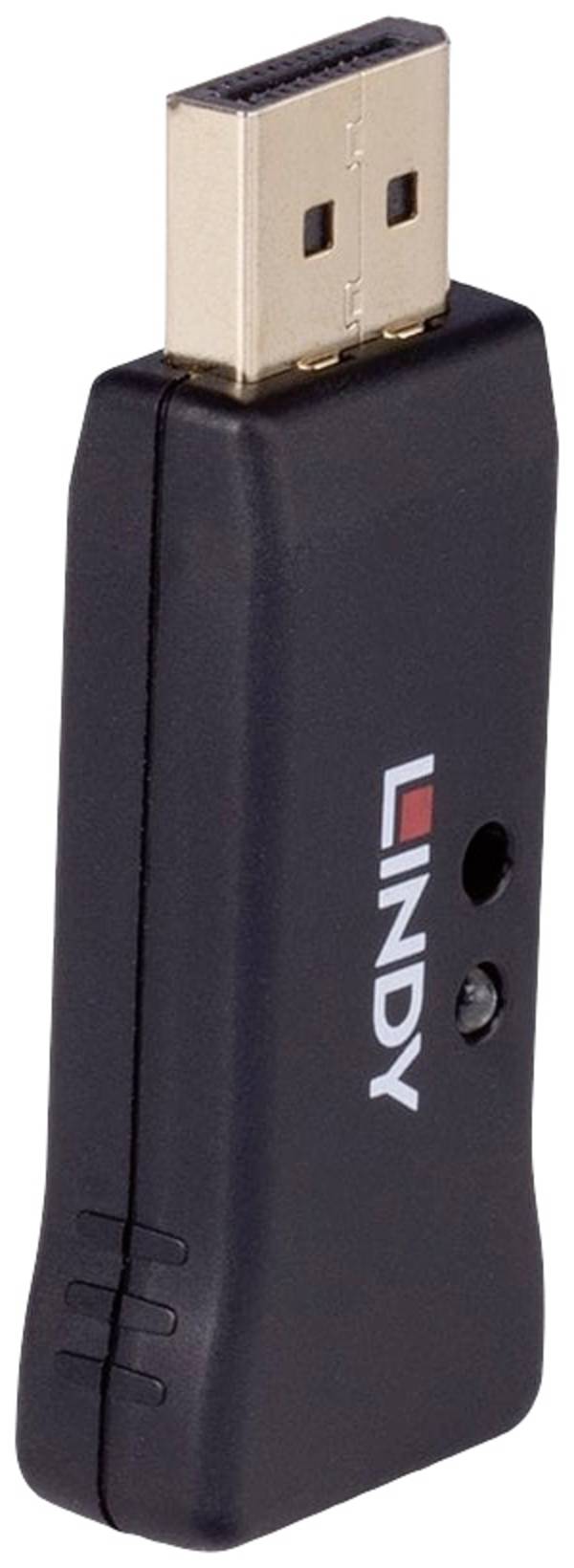 LINDY 32118 DisplayPort EDID emulátor [1x zástrčka DisplayPort - 1x zásuvka DisplayPort] černá 4K UHD