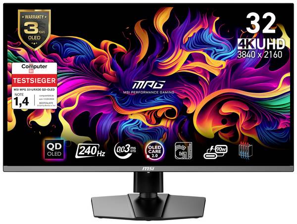 MSI MPG 321URXDE QD-OLED herní monitor 80 cm (31.5 palec)3840 x 2160 Pixel, 16:9, 0.03 ms, OLED