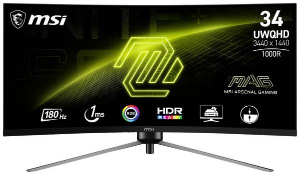 MSI MAG 345CQRDE herní monitor 86.4 cm (34 palec)3440 x 1440 Pixel, 16:9, 1 ms, VA LCD