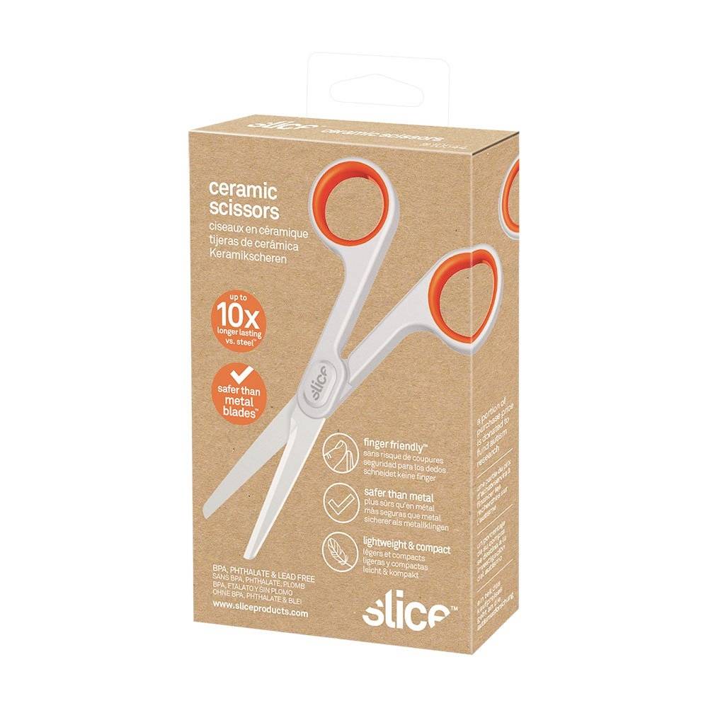 Slice 10544 univerzální nůžky leváci, praváci 141 mm bílá, oranžová-8