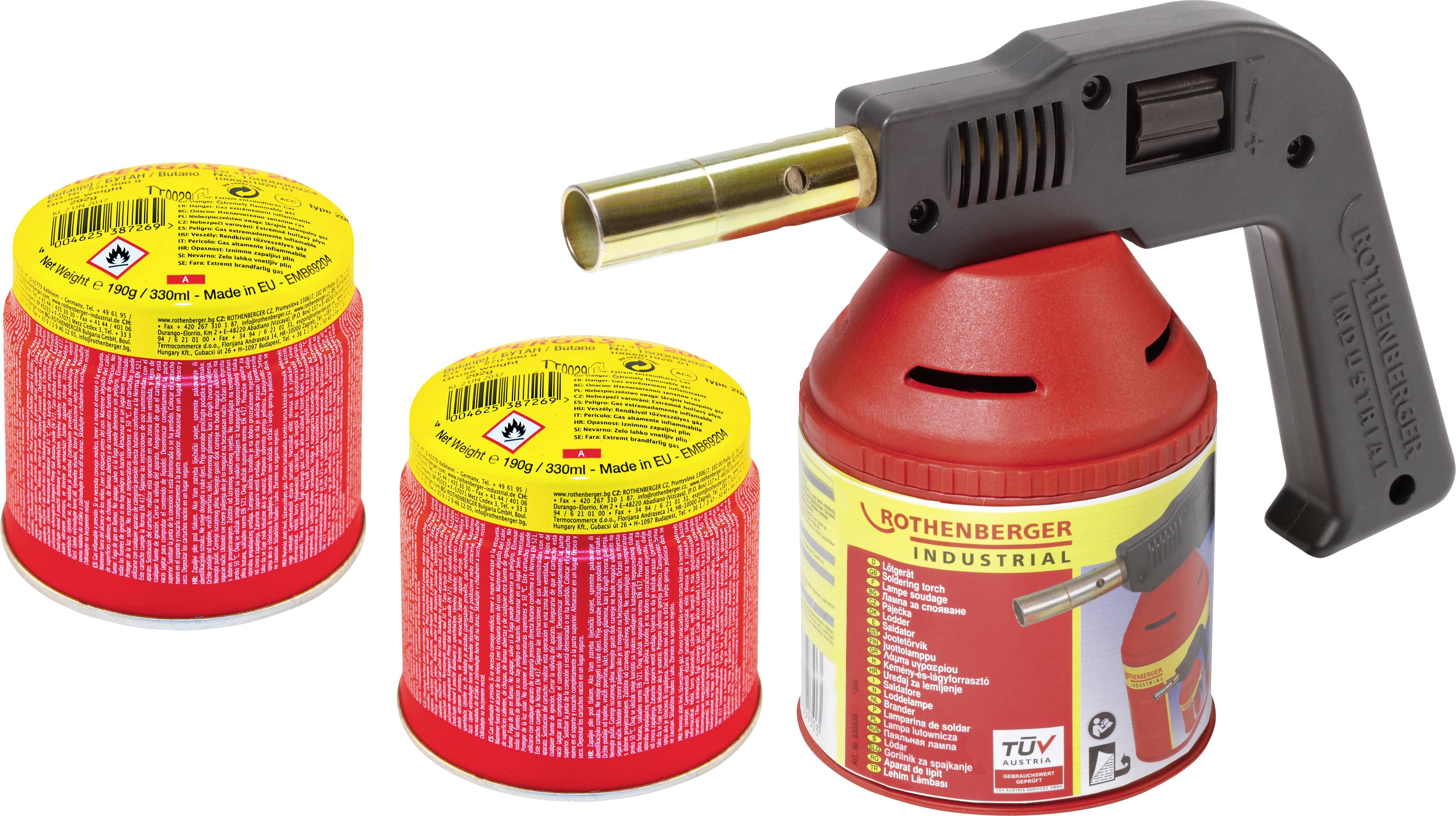 Rothenberger Industrial 1500004630 pájecí lampa 1750 °C včetně plynové kartuše 1 sada