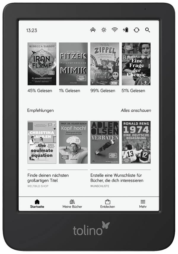 Tolino shine Čtečka e-knih 15.2 cm (6 palec) černá