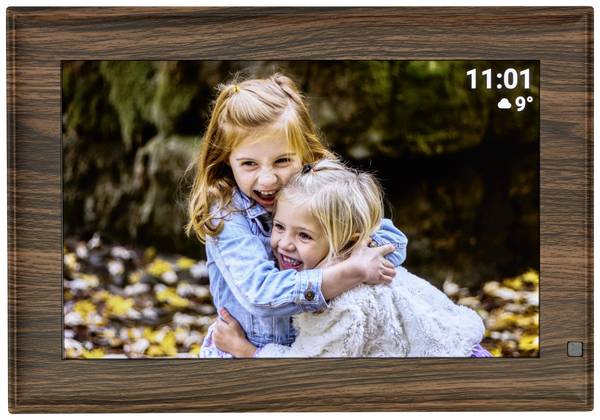 TFA Dostmann FRAMEO App digitální WiFi fotorámeček 25.7 cm 10.1 palec  1280 x 800 Pixel 32 GB dřevo (tmavé), černá