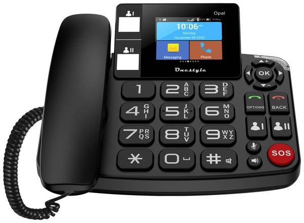 Onestyle Opal stolní mobilní telefon černá, UPOZORNĚNÍ: mobilní telefony neobsahují CZ/SK menu