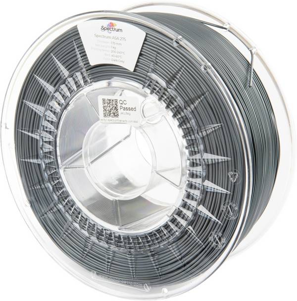 Spectrum Filaments 80301 ASA 275 DARK GREY vlákno pro 3D tiskárny ASA  Nárazuvzdorný, odolné proti povětrnostním vlivům, odolné proti UV záření 1.75 mm 1000 g tmavě šedá   1 ks