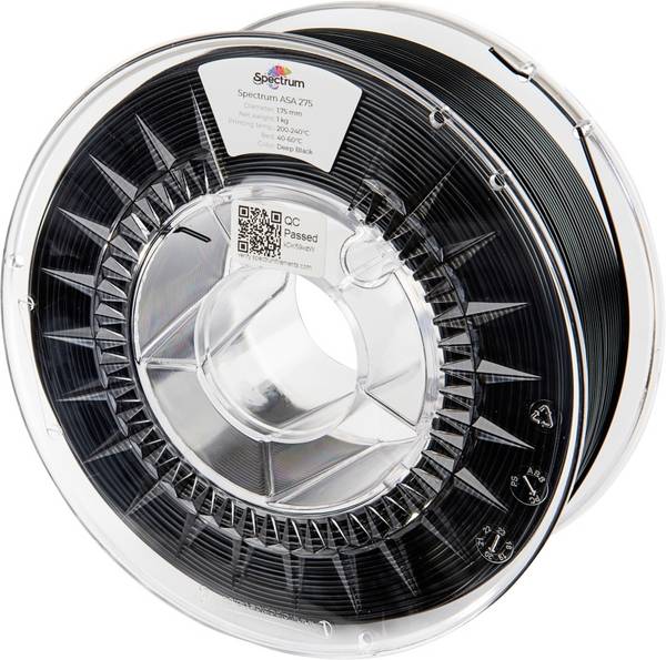 Spectrum Filaments 80302 ASA 275 DEEP BLACK vlákno pro 3D tiskárny ASA  Nárazuvzdorný, odolné proti povětrnostním vlivům, odolné proti UV záření 1.75 mm 1000 g sytě černá  1 ks