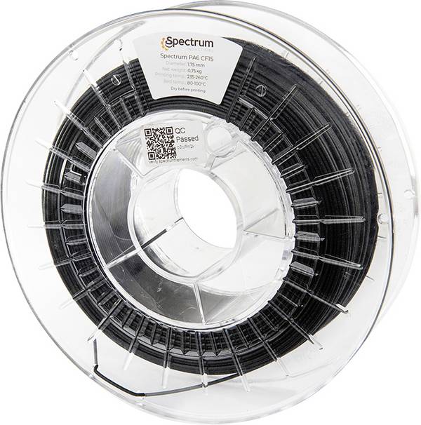 Spectrum Filaments 80584 PA6 CF15 vlákno pro 3D tiskárny PA6, PA6-CF15 (karbon) Vyztuženo uhlíkovými vlákny, Matná, Nárazuvzdorný, Žáruvzdorné 1.75 mm 750 g černá  1 ks