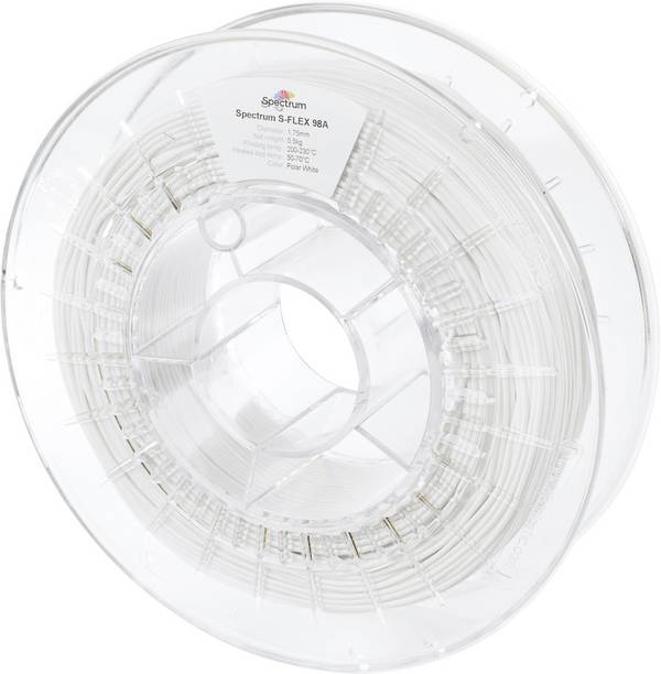Spectrum Filaments 80521 S-Flex 98A vlákno pro 3D tiskárny TPU flexibilní 1.75 mm 500 g Polární bílá, polární bílá, bílá InnoFlex 1 ks