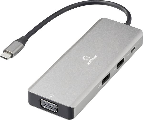 Renkforce USB-C® dokovací stanice  RF-DKS-906 Vhodné pro značky (dokovací stanice pro notebook): univerzální  Podporuje rozlišení 8K při frekvenci 30 Hz (1x) / 4K při 30 Hz (2x)
