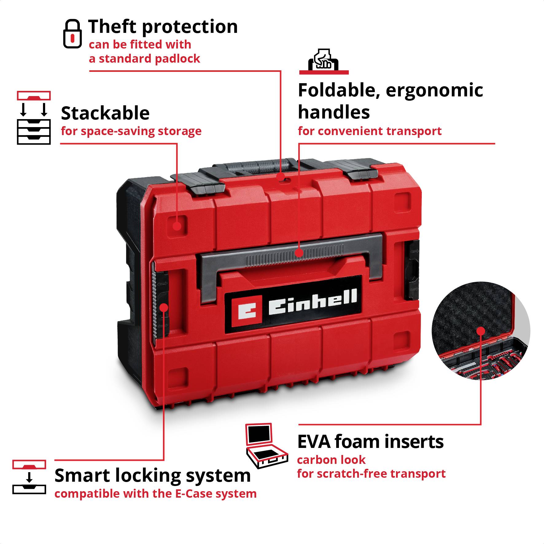 Einhell 80-tlg. Werkzeugkoffer Universal, 370570 kufřík s nářadím, 80dílná, (d x š x v) 13.1 x 44.4 x 32.9 cm-17