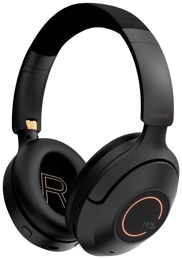 Creative Zen Hybrid Pro Headset otevřená (On Ear) Bluetooth® stereo černá Potlačení hluku, Redukce šumu mikrofonu regulace hlasitosti, Vypnutí zvuku mikrofonu telefon