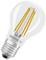 Žárovka s vláknovým designem a logem OSRAM, zobrazující moderní LED technologii v klasickém tvaru pro úsporné osvětlení.