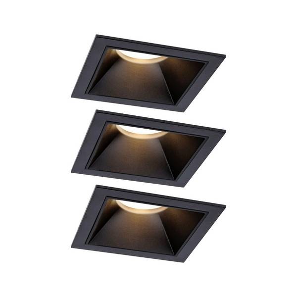 Paulmann 93125 Cole LED vestavné svítidlo, LED, pevně vestavěné LED, 18 W, černá, sada 3 ks