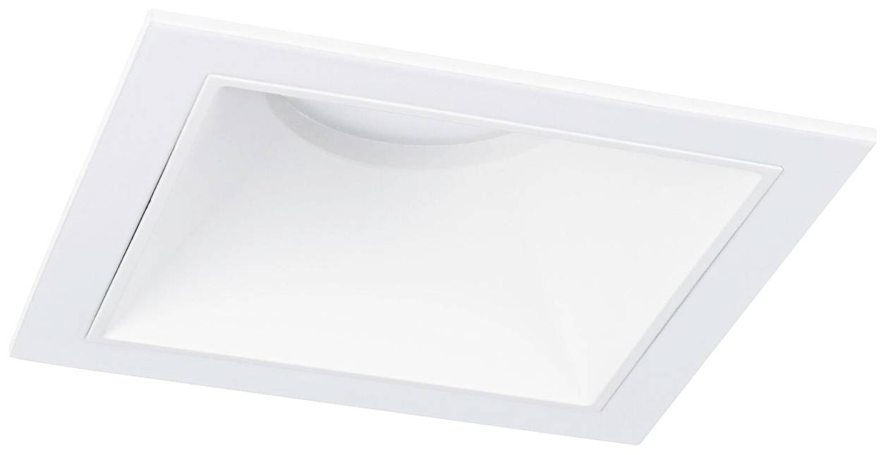 Čtvercové, bílé vestavné svítidlo s plochým, rámovaným designem, vhodné pro moderní interiéry.