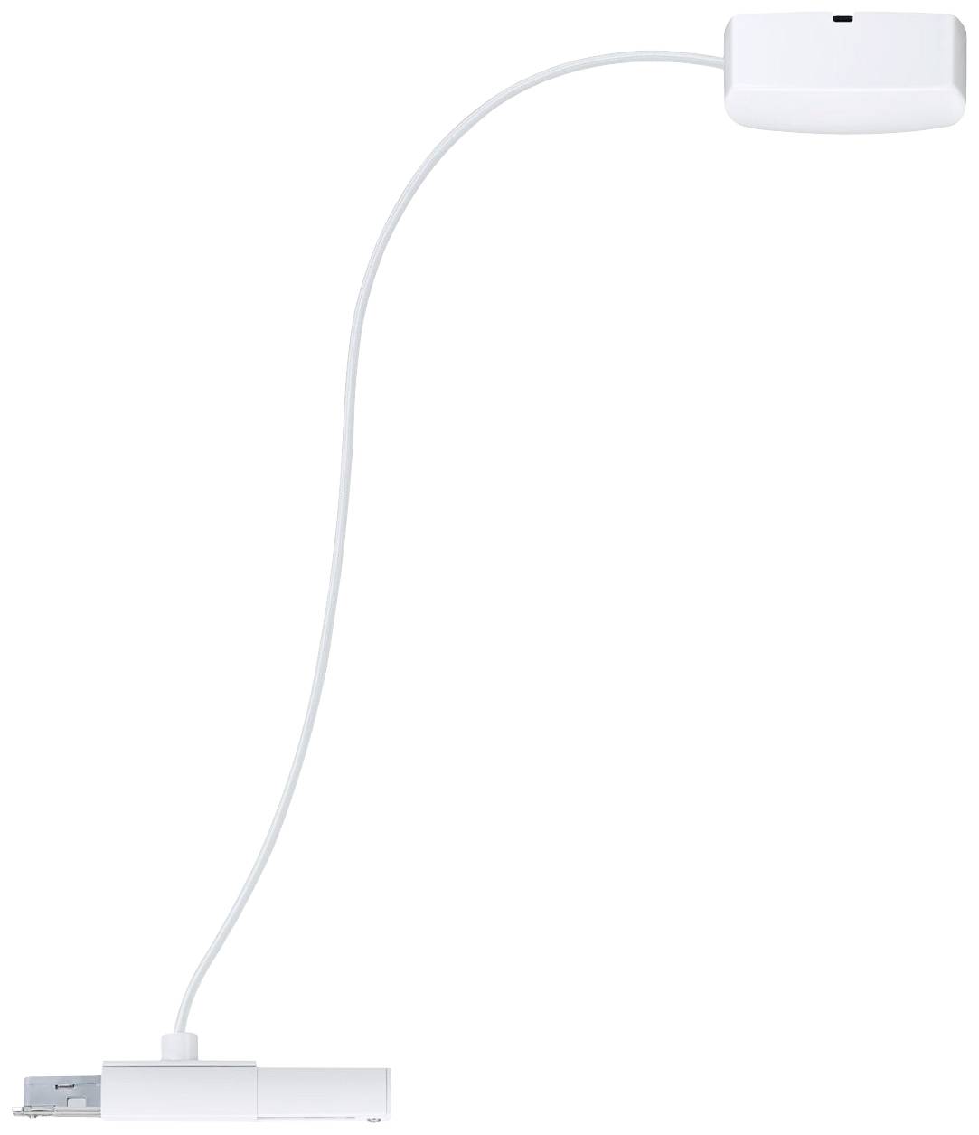 Bílé, štíhlé USB světlo s flexibilním krkem. Nahoře je umístěna svítilna, dole USB konektor.