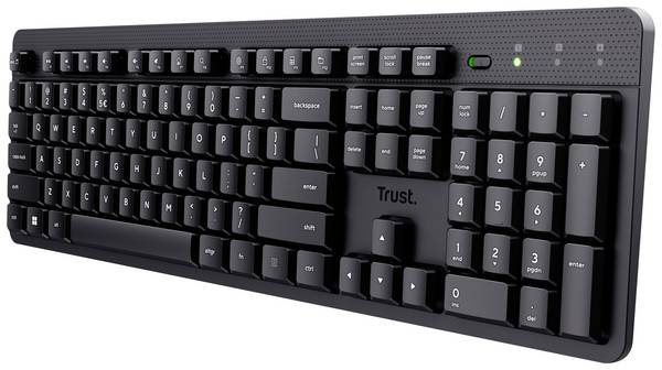 Trust ODY II Bluetooth® klávesnice německá, QWERTZ černá s číselnou klávesnicí