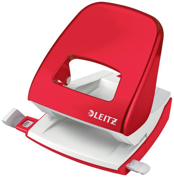 Leitz 50081026 kancelářská děrovačka  červenobílá max. formát nastavení: DIN A4 30 listů (80 g/m²)