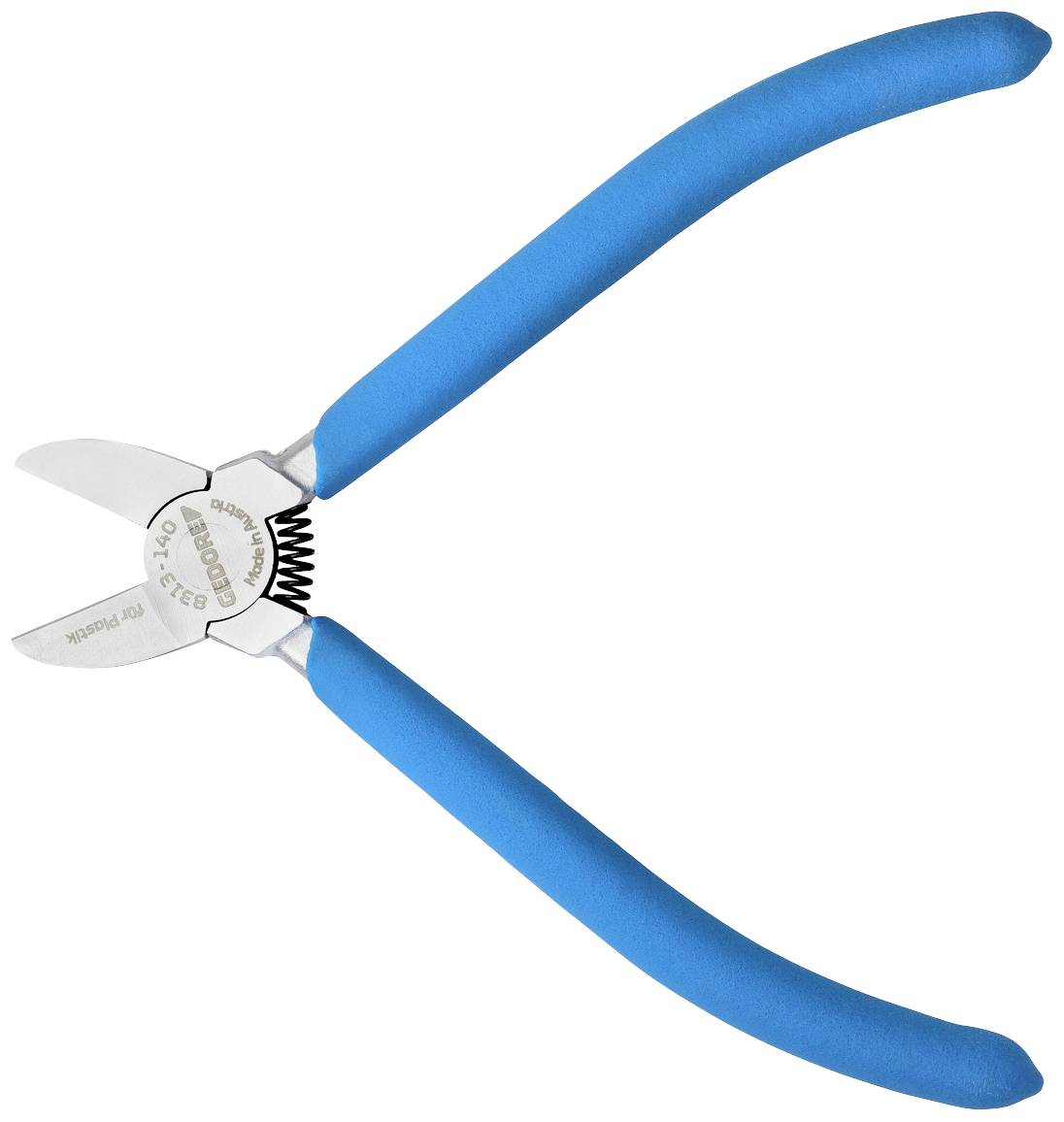 Modrý boční štípací kleště s kovovými čepelemi, vhodné pro řezání drátů.