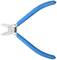 Modrý boční štípací kleště s kovovými čepelemi, vhodné pro řezání drátů.