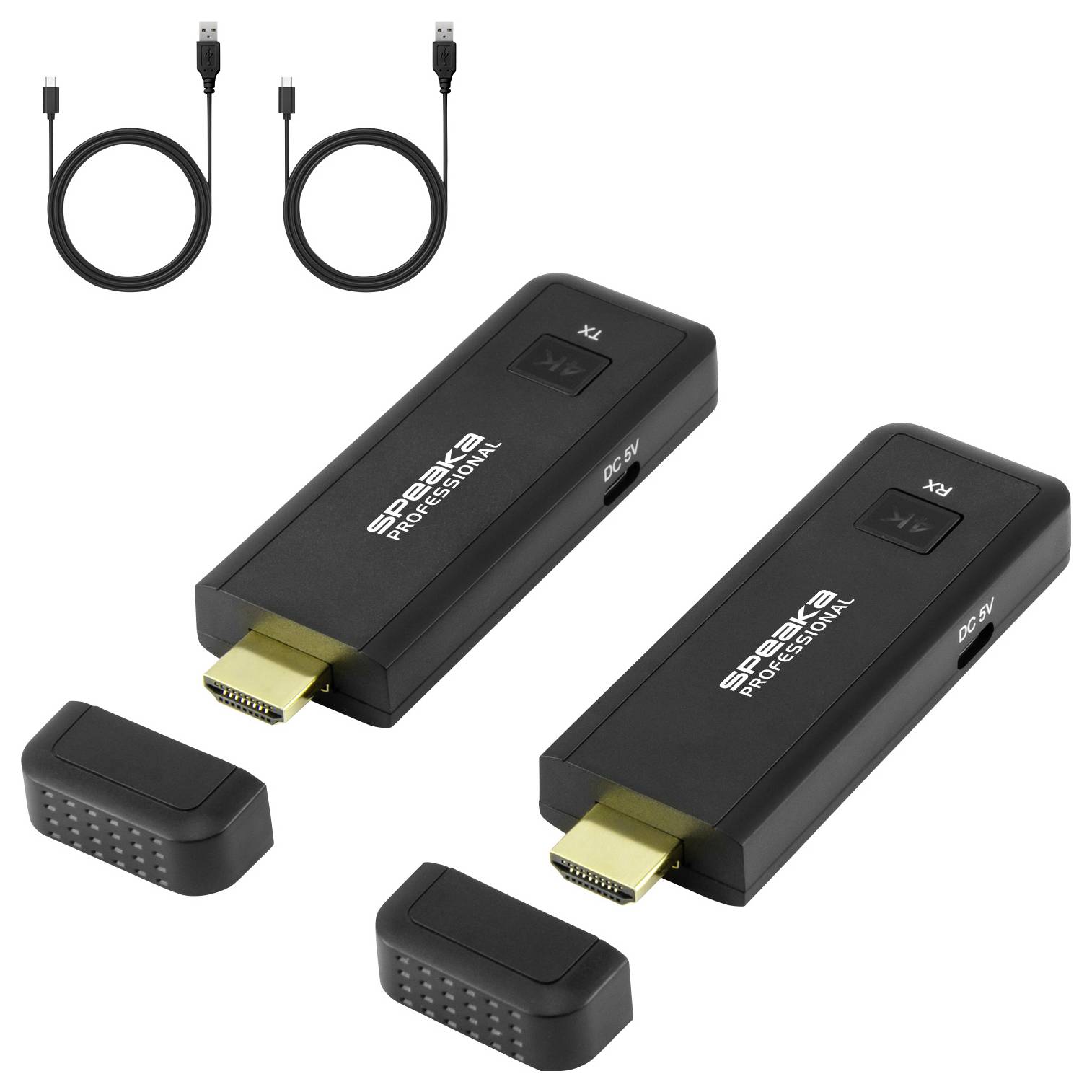 SpeaKa Professional SP-TR-450 HDMI bezdrátový přenos (sada) 50 m 2.4 GHz, 5 GHz 3840 x 2160 Pixel integrovaný LED ukazat-4