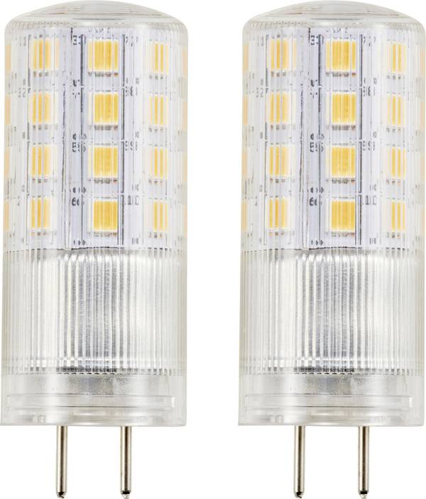 Sygonix SY-6442042 LED Energetická třída (EEK2021) F (A - G) GY6.35 klasická žárovka 4.5 W = 40 W teplá bílá (Ø x d) 18 mm x 50 mm  2 ks
