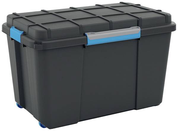 KIS 241508 Úložný box, Scubba, stohovatelné, (d x š x v) 735 x 735 x 460 mm, šedomodrá, černá, 1 ks