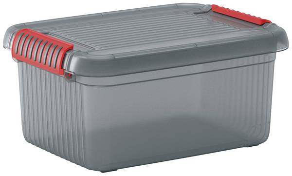 KIS 237490 Úložný box, K Latch, stohovatelné, (š x v x h) 390 x 180 x 290 mm, kouřová šedá, průsvitná, 1 ks