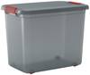 KIS 237491 Úložný box, K Latch, stohovatelné, (š x v x h) 590 x 450 x 390 mm, kouřová šedá, průsvitná, 1 ks