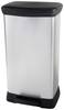 Curver Deco bin metalics 254620 odpadkový koš, 46 l, nerezová ocel, (š x v x h) 407 x 749 x 307 mm, stříbrná, černá, s ochranou proti otiskům prstů, otevírání pedálem, se separačním systémem, 1 ks