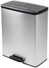 Curver Deco bin slim 254610 odpadkový koš, 65 l, (d x š x v) 480 x 480 x 615 mm, stříbrná, černá, otevírání pedálem, 1 ks