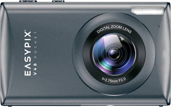 Easypix V48 Pocket Anthrazite digitální fotoaparát 8 Megapixel  antracitová  integrovaný akumulátor, 4K video, Full HD videozáznam, s vestavěným bleskem