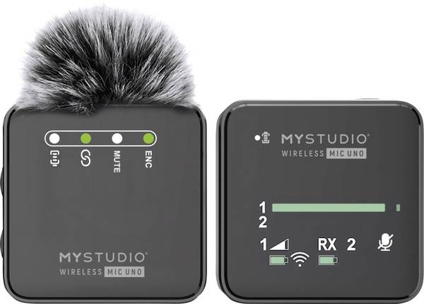 nasazovací studiový mikrofon Easypix MyStudio Mic UNO Druh přenosu:kabelový, bezdrátový vč. ochrany proti větru, vč. pouzdra na mikrofon