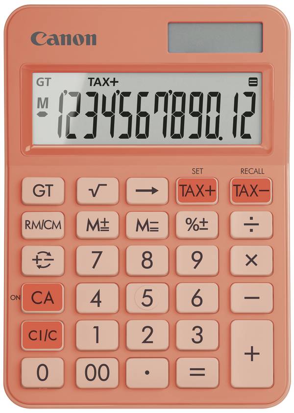 Canon LS-125KB-OR  kapesní kalkulačka, displej (počet míst) 12, na baterii, solární napájení, oranžová