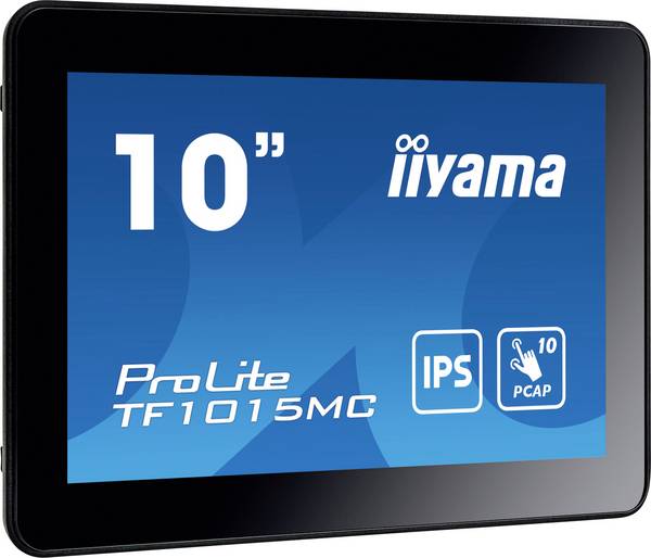 Iiyama ProLite TF1015MC-B3 dotykový monitor Energetická třída (EEK2021): C (A - G)  25.7 cm (10.1 palec) 1280 x 800 Pixel 16:10 29 ms HDMI™, DisplayPort, VGA, Audio-Line-out , RJ45 , USB IPS LCD