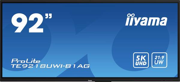 Iiyama ProLite  TE9218UWI-B1AG displej Digital Signage Energetická třída (EEK2021): G (A - G) 232.5 cm 91.5 palec 5120 x 2160 Pixel 16/7