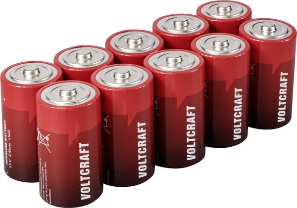 VOLTCRAFT VC-16107980 baterie velké mono D alkalicko-manganová 18000 mAh 1.5 V 10 ks