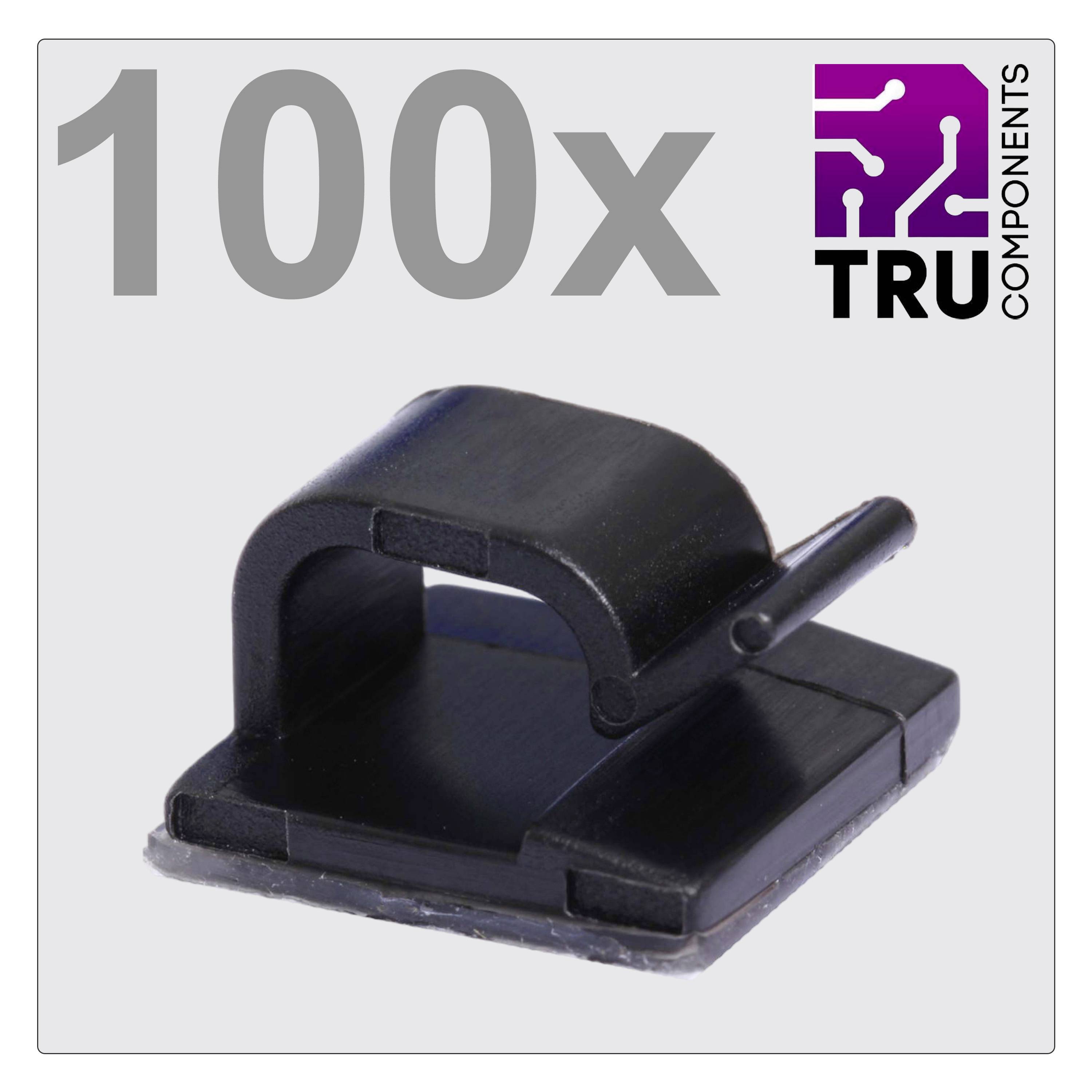 Černá kabelová svorka od TRU Components, sada 100 kusů.