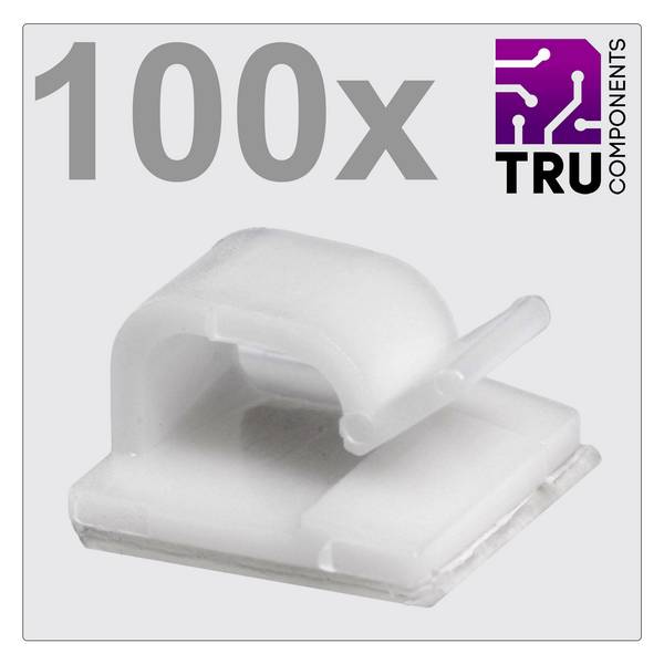 TRU COMPONENTS T24CA021 kabelová spona samolepicí TC-12888440 Průměr kabelového svazku (rozsah) 1 do 7 mm   bílá 100 ks