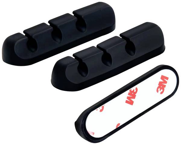 TRU COMPONENTS T24CA080 držák kabelu samolepicí TC-12888592 Průměr kabelového svazku (rozsah) 6 mm (max)   černá 3 ks