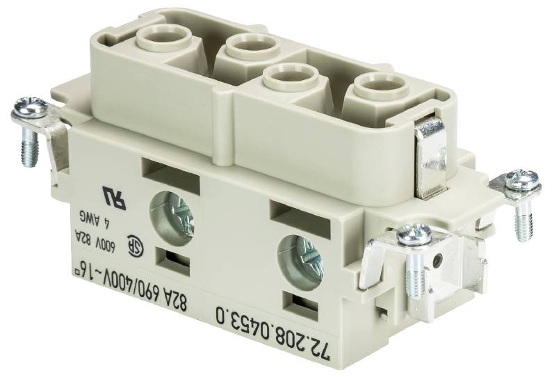 Elektrická přípojka se šroubovými svorkami a krytem. Vhodná pro montáž na DIN lištu a různé způsoby připojení.