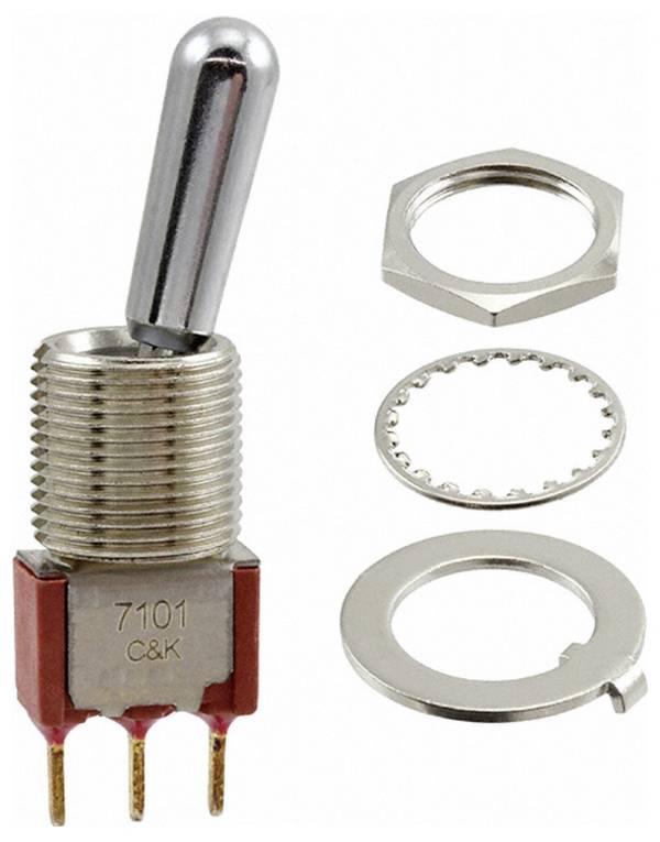 C & K Switches 7101TCWCBE Toggle Switch 7000 Series 20 V/AC, 20 V/DC 1x zap/zap IP67 1 ks Bulk