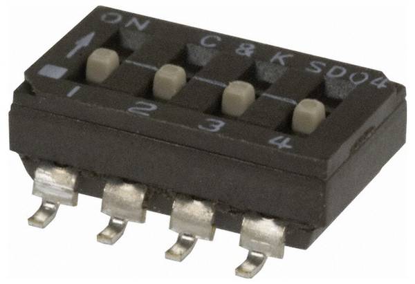 C & K Switches  SD04H1SB  DIP-Switch SD Series  DIP spínač  Pólů 4    1 ks  Tube