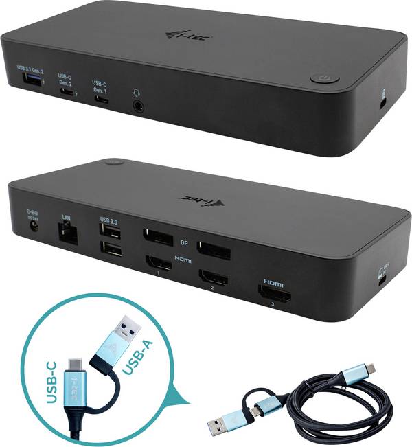 i-tec USB-C® dokovací stanice  I-TEC USB 3.0/USB-C/Thunderbolt 3x 4K DS